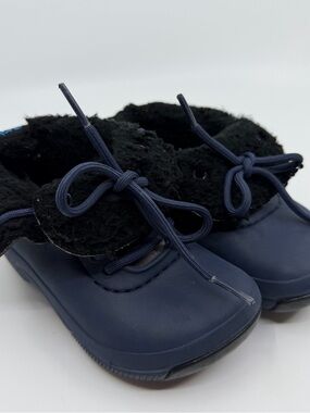 CROCS Blue/Grey Fleece Lined BLITZEN Convertible CLOGS